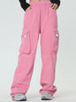 Free Shipping For 'Pink Wall'  Rope Belt Oversized Cargo Pants