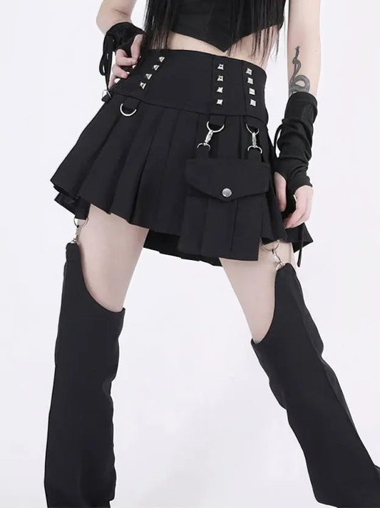 Free Shipping For 'Pistols' Tech-wear Rivet Detachable Skirt Pants