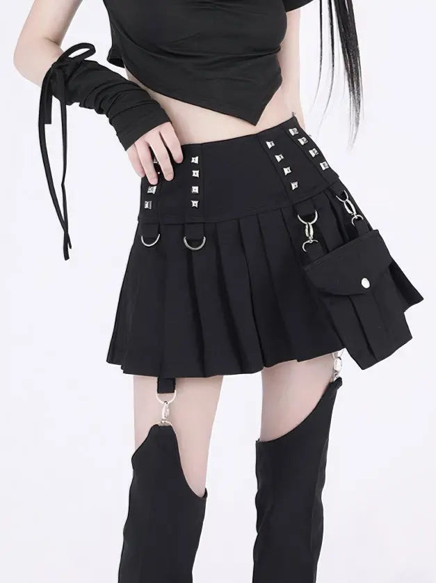 Free Shipping For 'Pistols' Tech-wear Rivet Detachable Skirt Pants