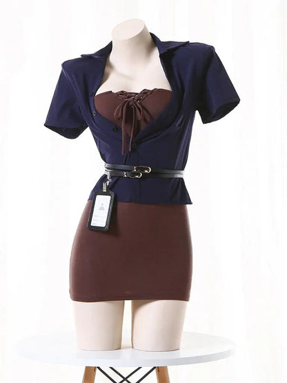 Free Shipping For 'Playing Dangerous' Officer 2 Pcs Costume Dress