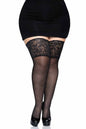 Free Shipping For Plus Size 5 In Lace Lycra Sheer Stay Up Thigh Highs