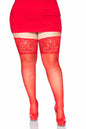 Free Shipping For Plus Size 5 In Lace Lycra Sheer Stay Up Thigh Highs