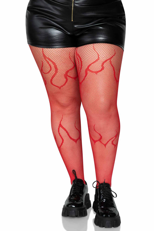 Free Shipping For Plus Size Flame Net Tights