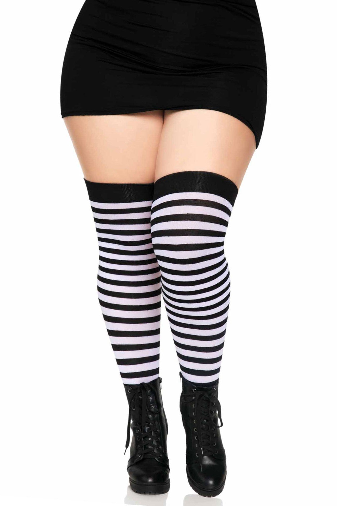 Free Shipping For Plus Size Nylon Striped Stockings