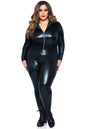 Free Shipping For Plus Size Wet Look Leather Catsuit