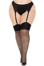 Free Shipping For Plus Size Wide Top Rhinestone Spandex Sheer Stockings