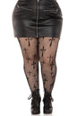 Free Shipping For Plus Size Worship Me Cross Net Tights