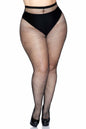 Free Shipping For Plus Sizefishnet W/Back Seam Pantyhose