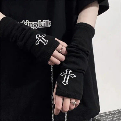 Free Shipping For 'Prayer' Cross Knitting Fingerless Gloves