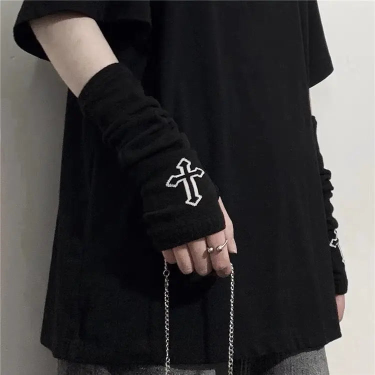 Free Shipping For 'Prayer' Cross Knitting Fingerless Gloves