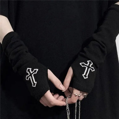 Free Shipping For 'Prayer' Cross Knitting Fingerless Gloves