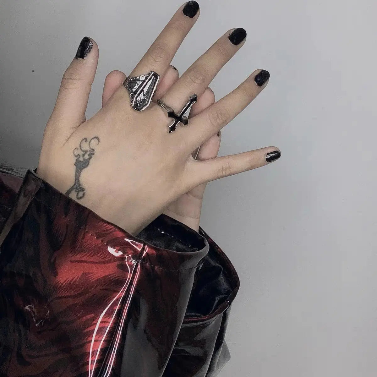 Free Shipping For 'Prayers' Dark Coffin Goth Rings