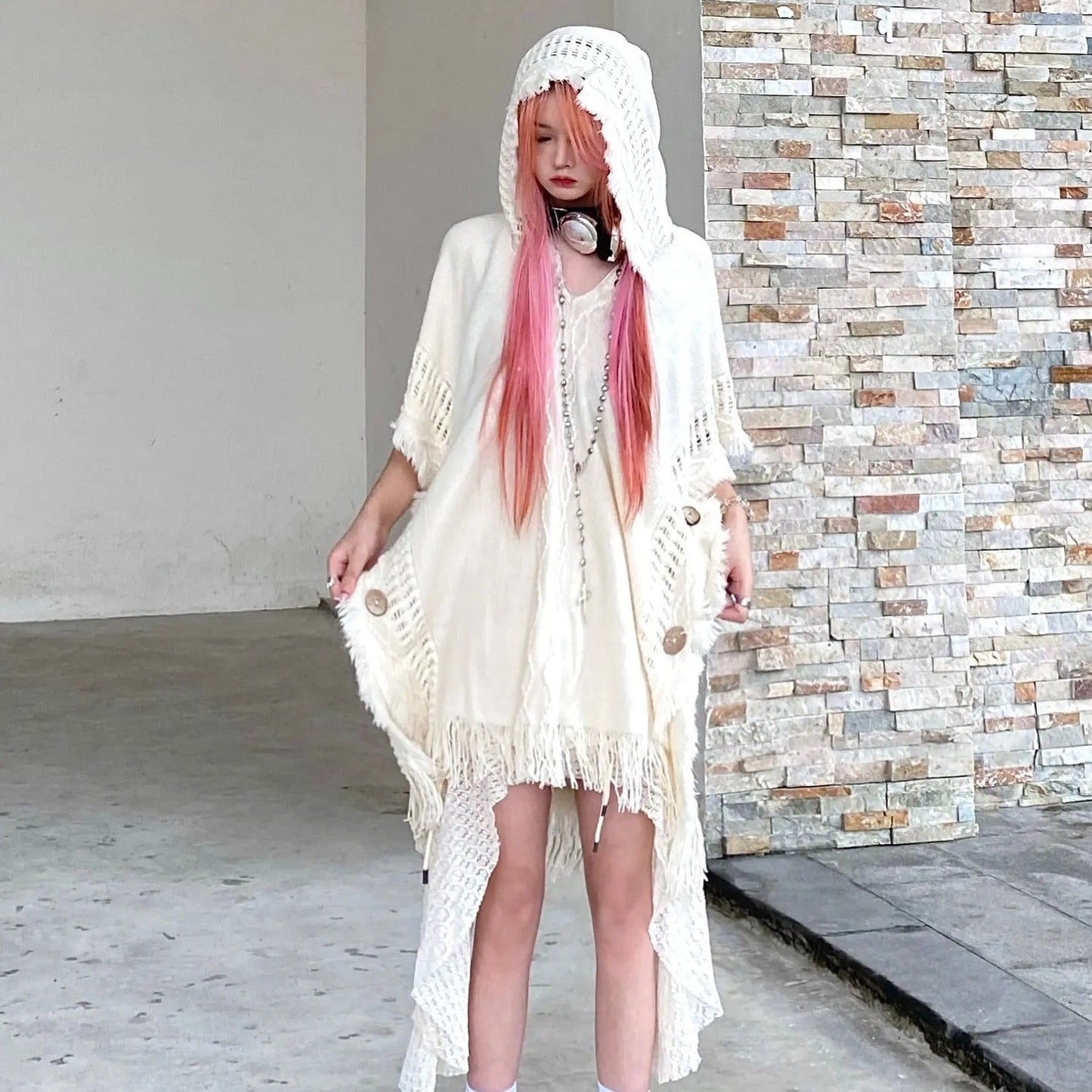 Free Shipping For 'Psychic' Tassel Grunge Hoodie Sweater Coat