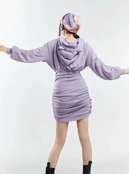 Free Shipping For 'Purple Cat' Kawaii Cute Cat Ears Hooded Dress