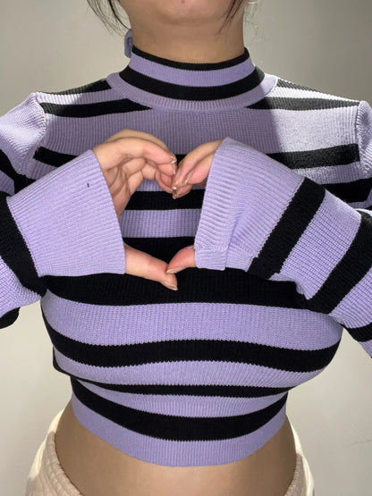 Free Shipping For 'Purple Rain' Grunge Vintage Striped Top