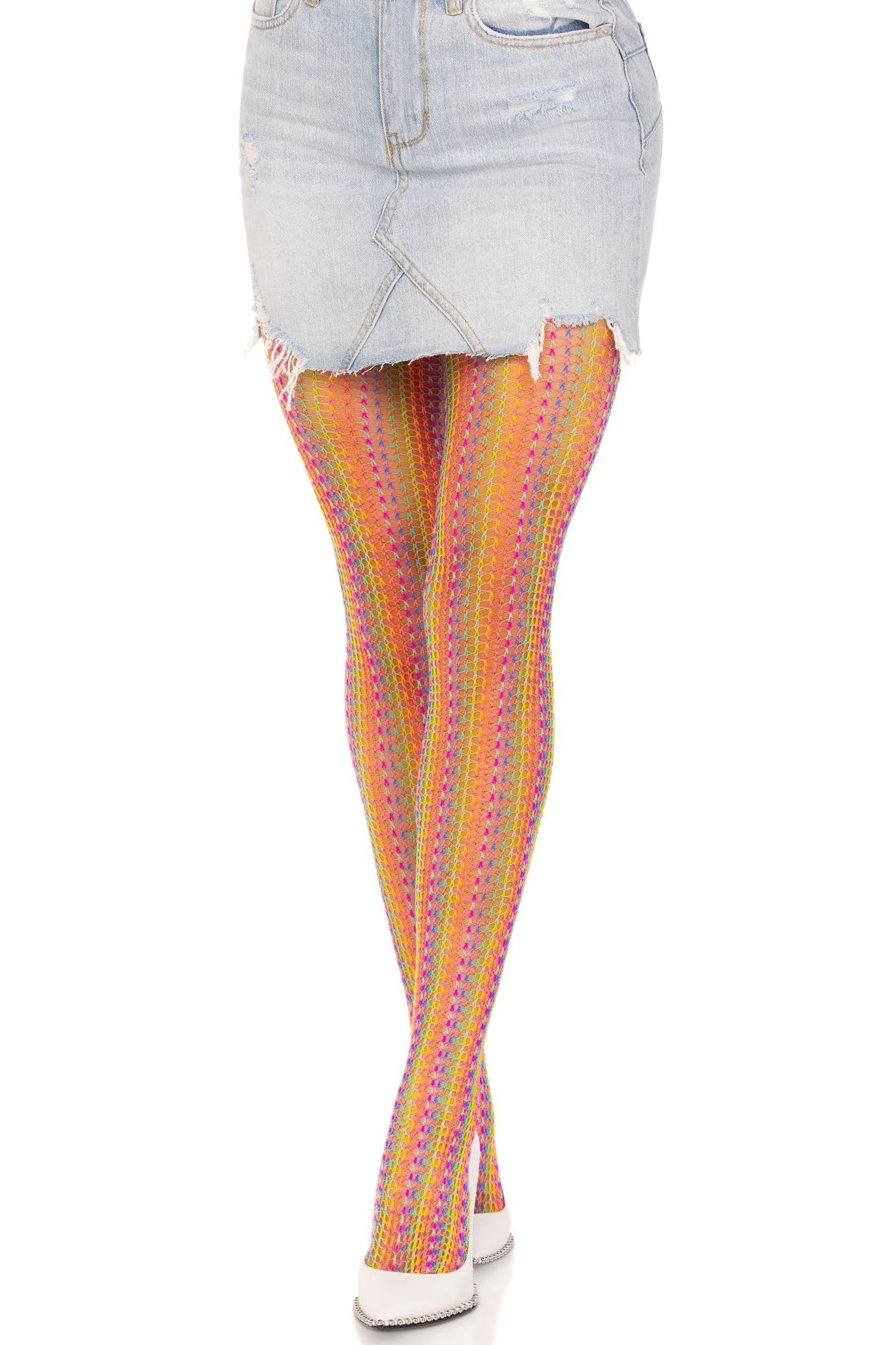 Free Shipping For Rainbow Crochet Net Tights