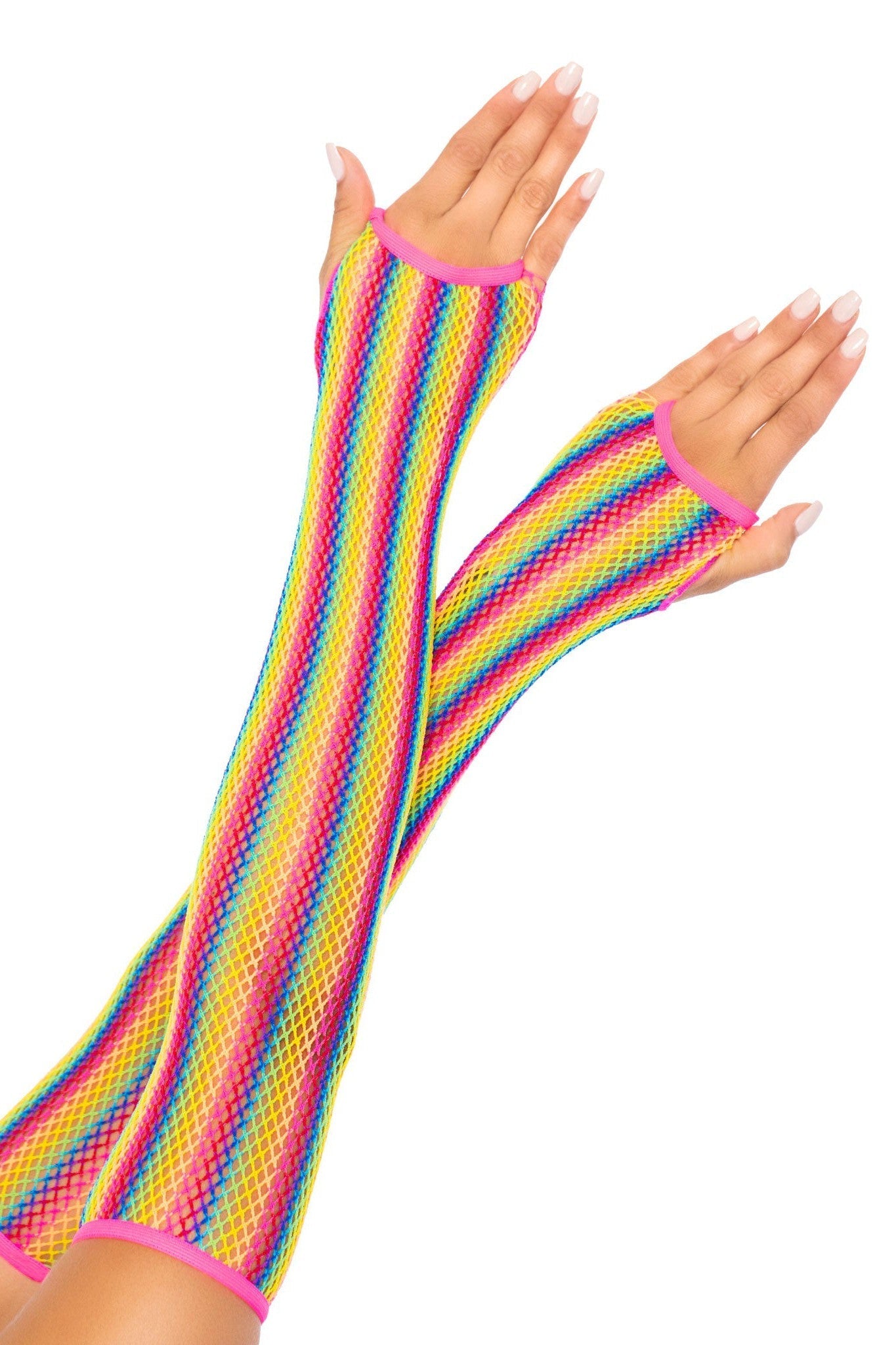 Free Shipping For Rainbow Net Arm Warmers