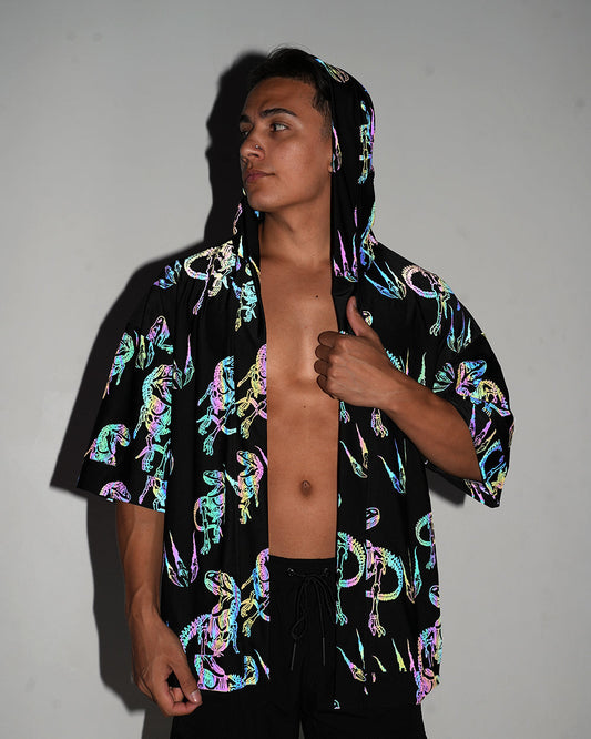 Raptor Rave Rainbow Reflective Robe