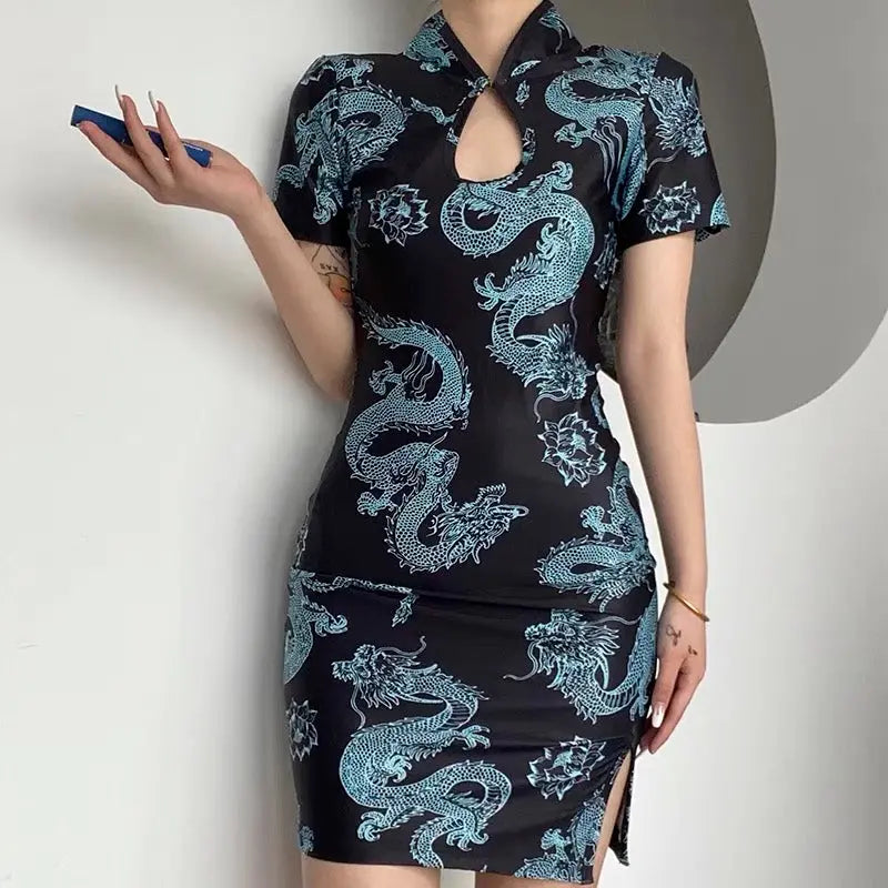 Free Shipping For 'Rathian' Dragon Gothic Cheongsam Dress