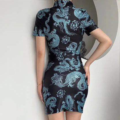 Free Shipping For 'Rathian' Dragon Gothic Cheongsam Dress