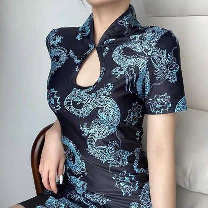 Free Shipping For 'Rathian' Dragon Gothic Cheongsam Dress