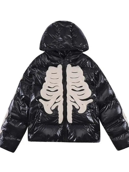 Free Shipping For 'Reborn' Dark Oversized Skeleton Hooded Puffer