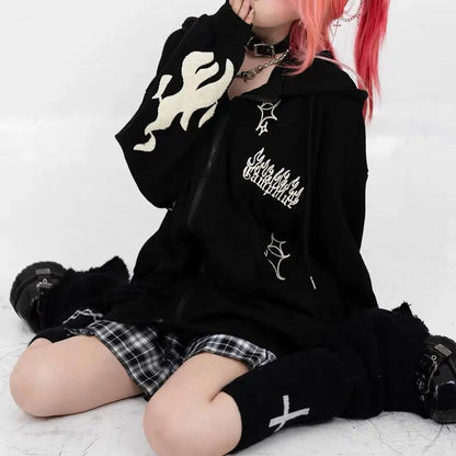 Free Shipping For 'Redemption' Cross Oversized Grunge Hoodie Coat