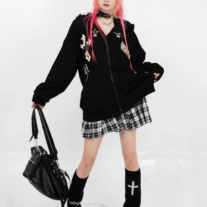 Free Shipping For 'Redemption' Cross Oversized Grunge Hoodie Coat