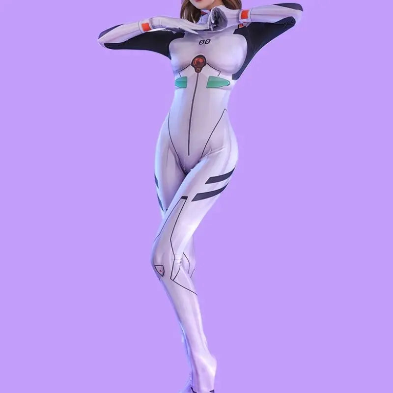 Free Shipping For 'Rei Ayanami' EVA Cosplay Sexy Tights Bodysuit