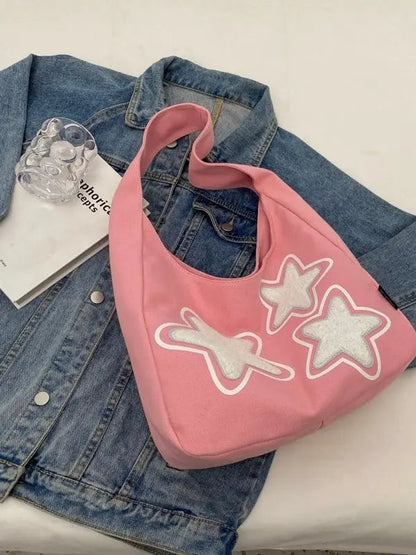 Free Shipping For 'Retro Star' Y2k Fleeced Star Underarm Bag