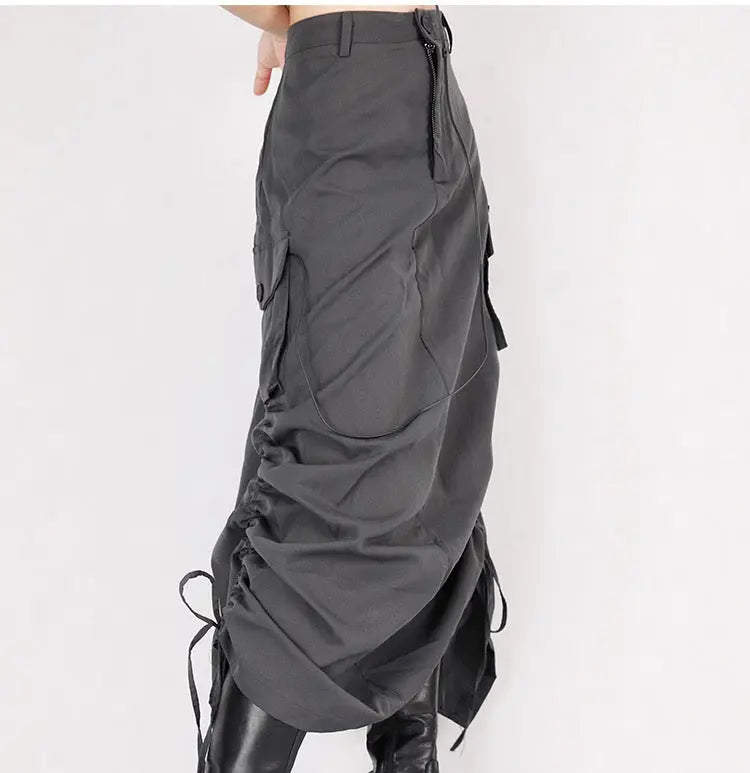 Free Shipping For 'Retrograde' Grunge Ruffled Split Midi Dress