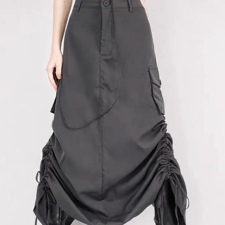 Free Shipping For 'Retrograde' Grunge Ruffled Split Midi Dress