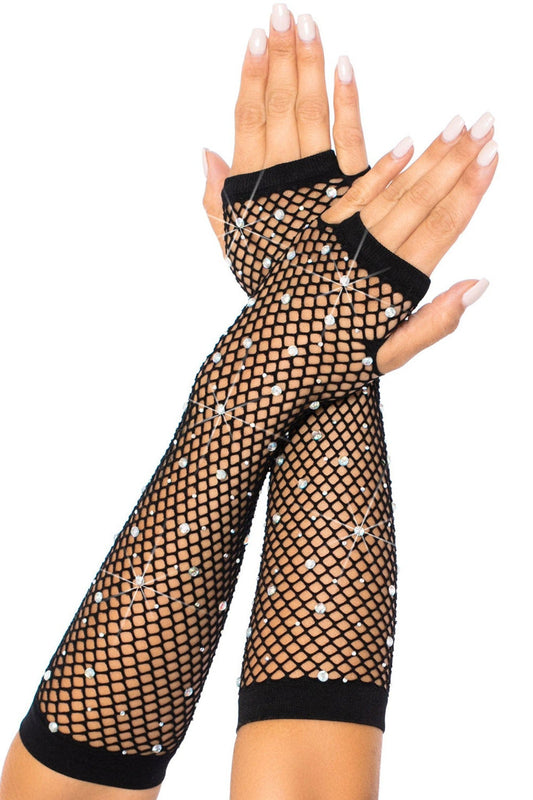 Free Shipping For Rhinestone Fishnet Arm Warmers