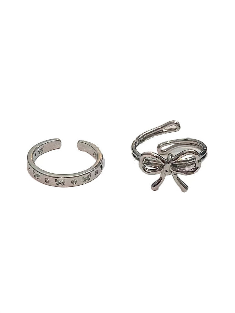 Free Shipping For 'Ribbon' Coquette Basic Ribbon Rings Set