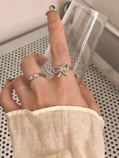 Free Shipping For 'Ribbon' Coquette Basic Ribbon Rings Set