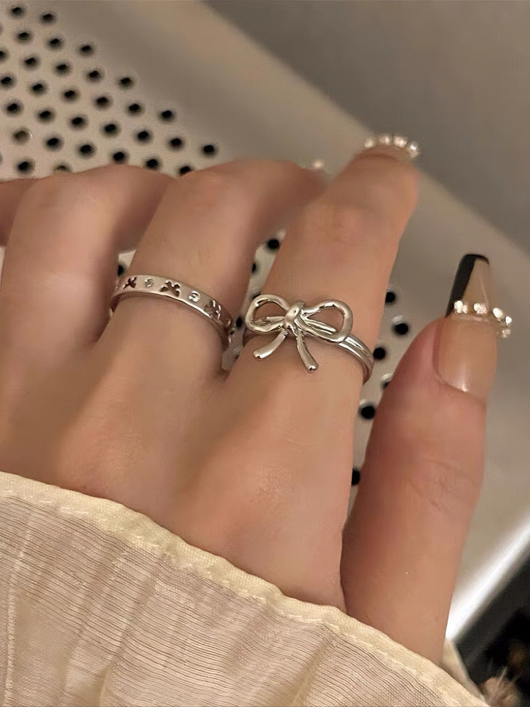 Free Shipping For 'Ribbon' Coquette Basic Ribbon Rings Set