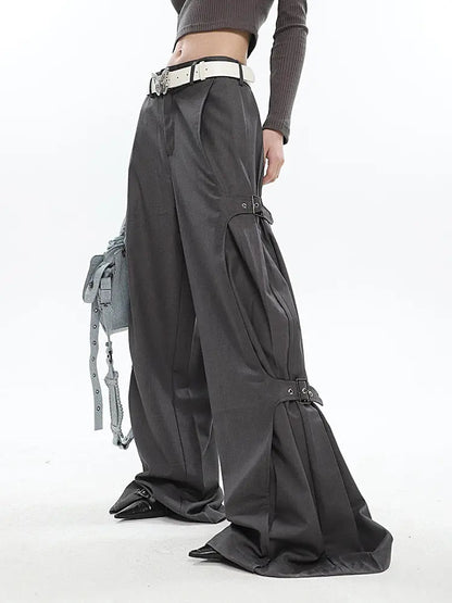 Free Shipping For 'Ride with It' Darkwear Oversized Wide-leg Pants