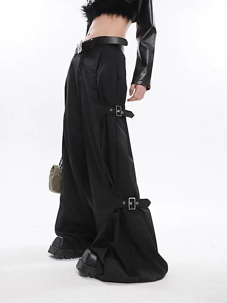 Free Shipping For 'Ride with It' Darkwear Oversized Wide-leg Pants