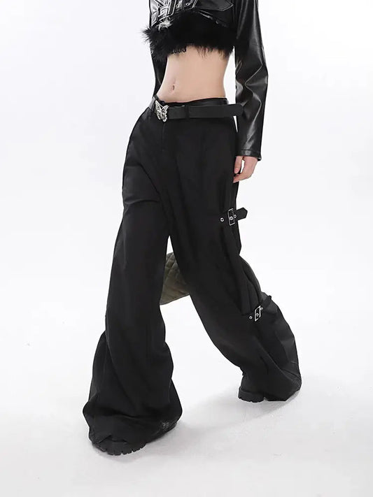 Free Shipping For 'Ride with It' Darkwear Oversized Wide-leg Pants