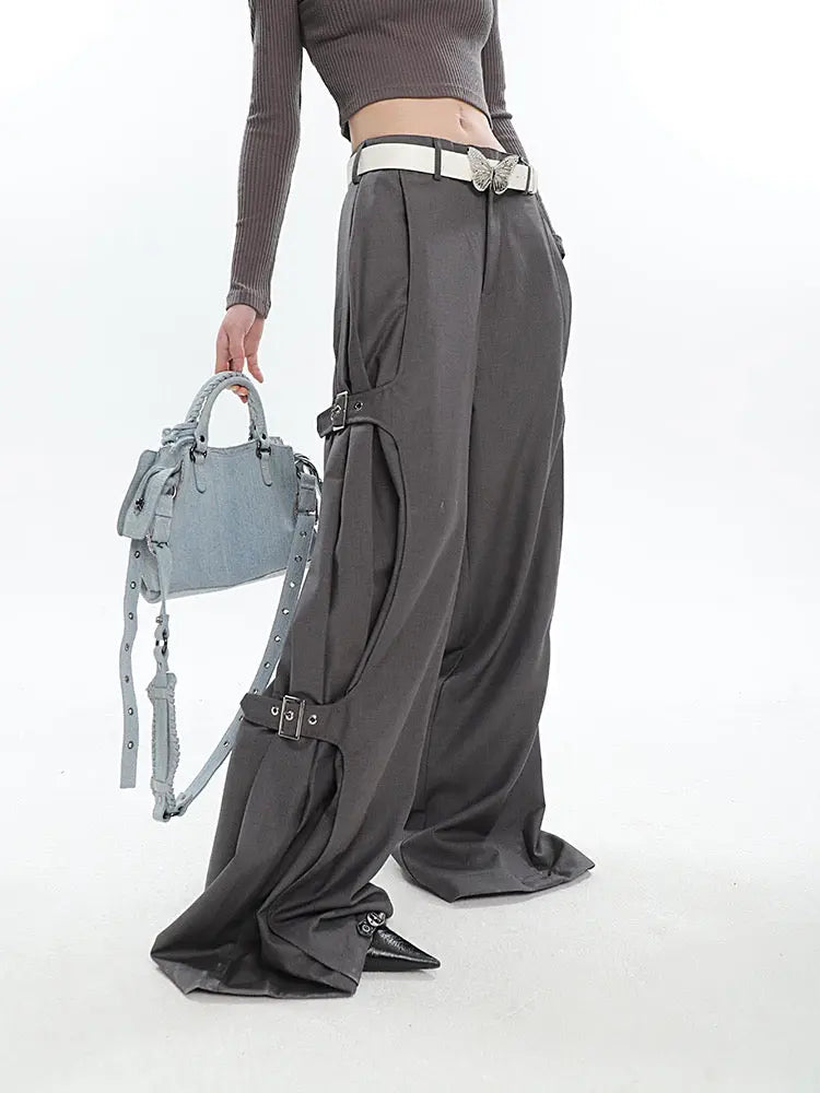 Free Shipping For 'Ride with It' Darkwear Oversized Wide-leg Pants