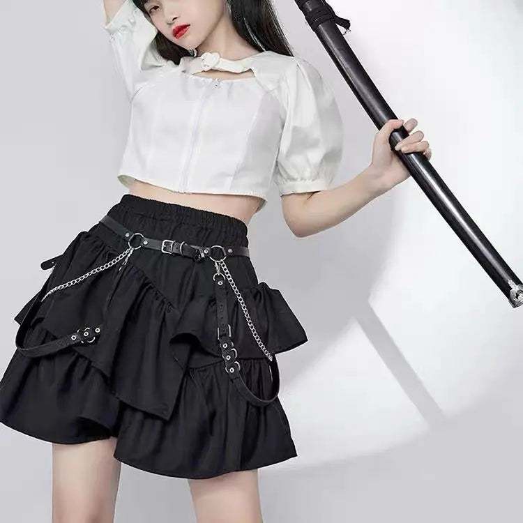 Free Shipping For 'Rock Cake' Ruffle Elastic Waistband Skirt