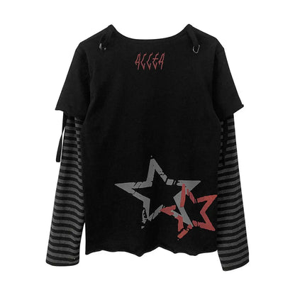 Free Shipping For 'Graffiti Star' Grunge Kawaii Goth Skull Top