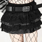 Free Shipping For 'Rosa' Roses Skull Belt Pu Leather Skirt