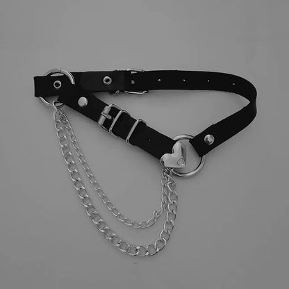 Free Shipping For 'Rosalia' Punk Metal Heart Shape Buckle Choker