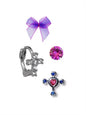 Free Shipping For 'Rose Planet' Ribbon Rhinestone Coquette Ear Studs Set