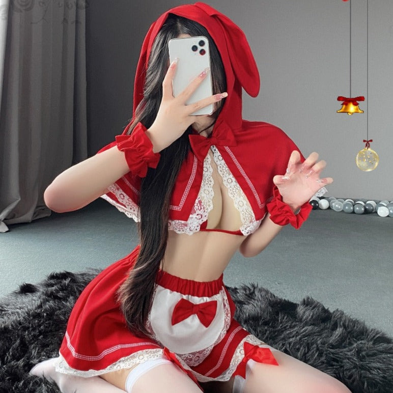 Free Shipping For Sexy Lingerie Red Riding Bunny Costume