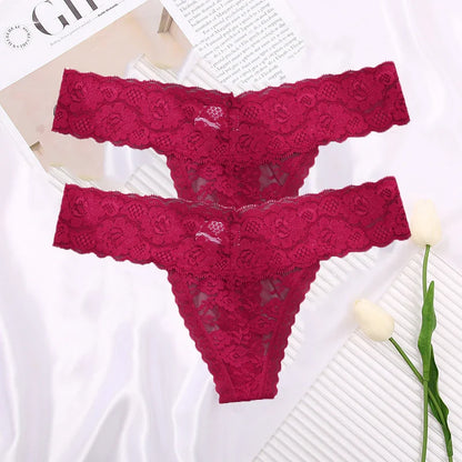 Free Shipping For Flirty Lace Thong Set - 2PCS Floral Underwear for Women (M-XL)