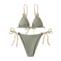 Summer Sizzle - Solid Color Spaghetti Strap Bikini Set (S-XL)