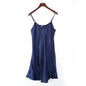 Free Shipping For Silk Satin Night Dress - Sleeveless V-neck Nightgown (M-XXL)