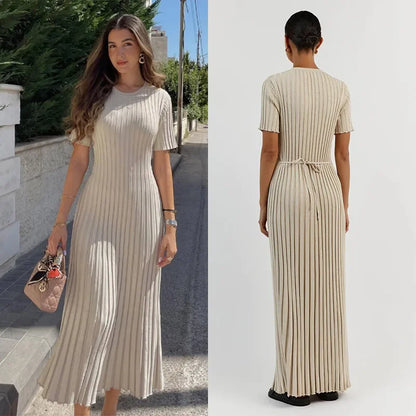 Striped Tassel Maxi Dress